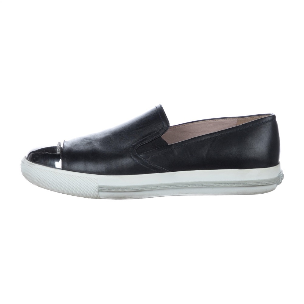 MIU MIU LEATHER SNEAKERS - Picture 3 of 5